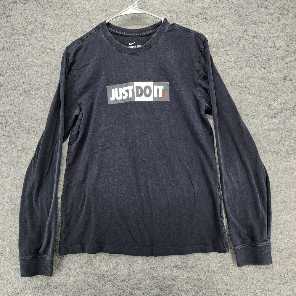 Nike Shirt Mens Small Long Sleeve Black Just Do It